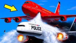 Thumbnail: Firefighter Plane Tries To Extinguish Police Plane In The Air But Catches Fire Itself | GTA 5