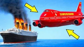 Thumbnail: Firefighting Plane Extinguishes The Titanic After A Helicopter Crash Causes A Massive Fire | GTA 5