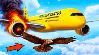 Thumbnail: Bird Strikes Airplane Engine Mid-Flight And Pilot Makes Emergency Landing On The Beach | GTA 5