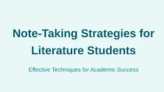 Thumbnail: Note-Taking Strategies for Literature Students ✍🏻