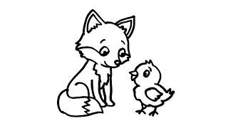 Thumbnail: How to Draw a Fox Cub and a Chick | Step-by-Step Tutorial!