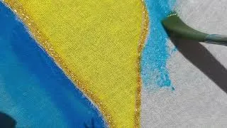 Thumbnail: Peinture textile sur grand format / Transformation d’un baldaquin d’école 🎨🖌 Peinture relax ✨️