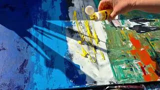 Thumbnail: Peinture abstraite et émotionnelle à l’acrylique, silhouette de couple — 60 × 90 cm — ASMR