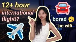 Thumbnail: 12+ things to do on your 12 hour international flight ✈️☁️ BORED with NO WIFI
