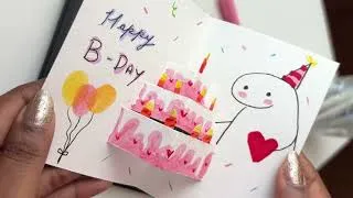 Thumbnail: How to make birthday card // pop up birthday card for best friend / easy