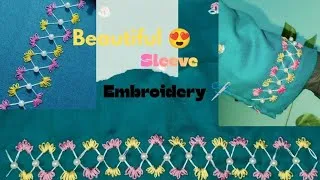 Thumbnail: 🌸 Beautiful & Easy 🤩 Sleeve Embroidery design 🪡 Tutorial 