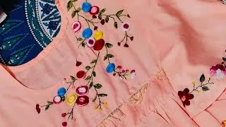 Thumbnail: 😍Beautiful Hand Embroidery dress design 🪡 tutorial part-1 [By Shine Galaxy]