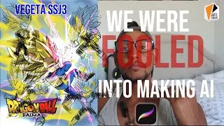 Thumbnail: We were FOOLED into making AI art | Drawing Vegeta Ssj3 (Dragon Ball Daima)