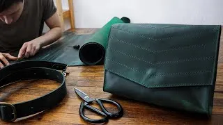 Thumbnail: 🧵 From Scratch to Style: Watch Me Make a Custom Leather Bag! 💼✂️