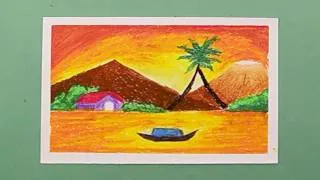 Thumbnail: Village Landscape | Oil pastels tutorial
