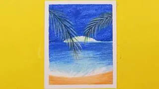 Thumbnail: Ocean & Beach Landscape | Oil pastels tutorial