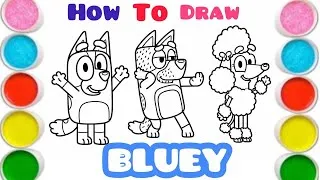 Thumbnail: How to Draw Bluey, Bandit & Coco | Fun Coloring for Kids 🎨🐾