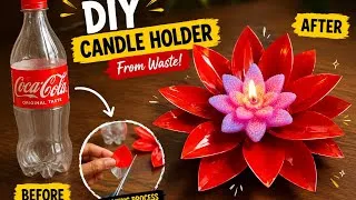 Thumbnail: Beautiful Craft with Old Plastic Bottles| Candle Stand with waste bottles #plasticbottle #diy 