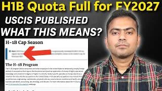 Thumbnail: ⚠️ USCIS Official Update: H-1B Quota Reached for FY 2027 📢 What It Means For You? 🇺🇸