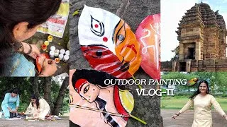 Thumbnail: VLOG-II❤️Outdoor Painting🌱 | Durga puja special painting vlog😍🙏🏻✨️  @artintheair
