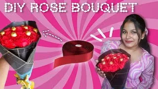 Thumbnail: DIY ROSE BOUQUET🌹|How to make Rose using ribbon✨️DIY Ribbon rose making easy tutorial(step by step)
