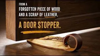Thumbnail: I turned a useless piece of wood into a door stopper. Leather helped.