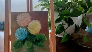 Thumbnail: HYDRANGEA Flower 🌷Oil Painting On Canvas by Wided