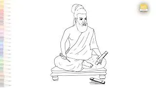 Thumbnail: Thiruvalluvar drawing easy | Outline art | How to draw Thiruvalluvar step by step | #artjanag