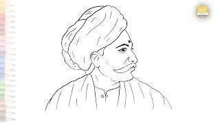 Thumbnail: Gurajada Apparao face drawing easy | Outline Art | How to draw Gurajada Apparao step by step