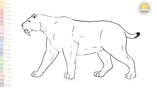 Thumbnail: Smilodon drawings | Wild animal drawing tutorial | How to draw A Smilodon step by step | #artjanag