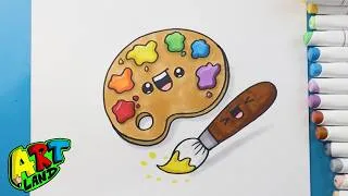 Thumbnail: How to Draw a Paint Brush and Paint Palette
