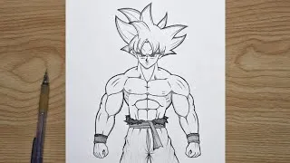 Thumbnail: How to Draw Goku Ultra Instinct 🔥 | Step-by-Step Dragon Ball Drawing Tutorial