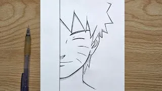 Thumbnail: How to Draw Naruto Half Face 🔥 | Easy Pencil Drawing Tutorial