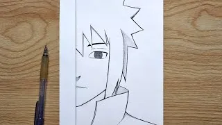 Thumbnail: Easy anime half face drawing | How to draw Sasuke Uchiha | Sasuke from Naruto step by step