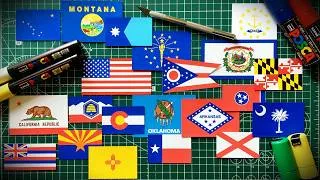 Thumbnail: Drawing 20 of 50 US State Flags 🇺🇸