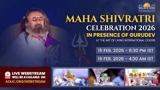 Thumbnail: Maha Shivratri 2026 with Gurudev at The Art of Living International Center | Welcome Home