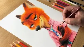 Thumbnail: Drawing Nick Wilde from Zootropolis 2 (Zootopia 2) | Realistic Coloured Pencil Timelapse | Artology
