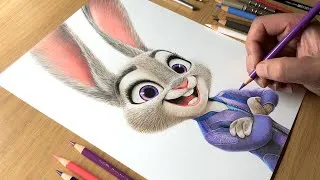 Thumbnail: Drawing Judy Hopps from Zootropolis 2 (Zootopia 2) | Realistic Coloured Pencil Timelapse | Artology