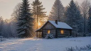 Thumbnail: Golden Light in the Winter Forest | Watercolor Landscape Painting