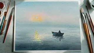 Thumbnail: Beginner Watercolor Seascape | Easy Boat Painting