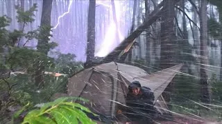 Thumbnail: ‼️BAD WEATHER AND TERRIFYING THUNDERSTORM ⚡ CAMPING IN HEAVY RAIN ⛈️