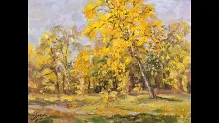 Thumbnail: Autumn Painting Park Maples Trees Artwork Impressionism Art