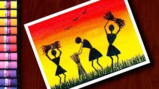 Thumbnail: How To Draw Warli Art With Oil Pastels | Warli Art | Step By Step For Beginners