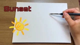 Thumbnail: Easy sunset painting that calms the heart☀️