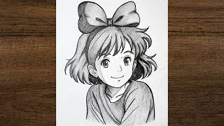 Thumbnail: How to draw Kiki from Kiki’s Delivery Service | manga drawing / anime drawing 