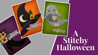 Thumbnail: A Stitchy 👻Halloween👻 | Spellbinders Halloween Felt Stitch & Create dies