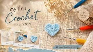 Thumbnail: My first Tiny Crochet Heart | Beginner Crochet Project | Arttales