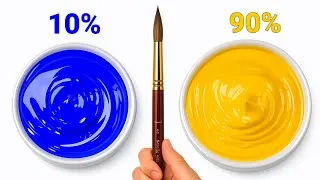Thumbnail: What Happens When You Mix 10% BLUE with 90% YELLOW? | Satisfying Color Mixing