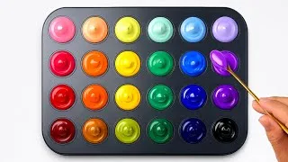 Thumbnail: You Won't Believe These 24 Colors Came from Just 6! Satisfying Color Mixing