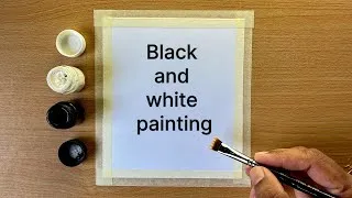 Thumbnail: Black and White Painting / Easy black and white moonlight painting / Easy Watercolor Painting 