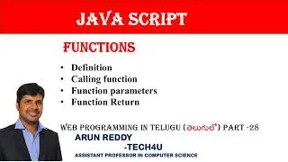 Thumbnail: WEB PROGRAMMING IN TELUGU PART 28 - FUNCTIONS IN JAVA SCRIPT ||  JAVA SCRIPT FUNCTION ||