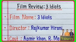 Thumbnail: Movie Review Writing 3 Idiots || Film Review 3 Idiots || How to Write Film Review in English