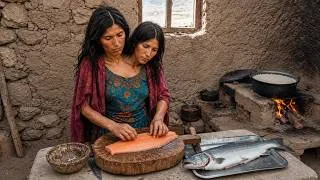 Thumbnail: Life In Rural Afghanistan | Two-Headed Wife Cooks Salmon with Mushroom Sauce & Rice