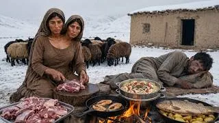 Thumbnail: Surviving a Freezing Winter in Afghanistan | A Two-Headed Wife Cooks Lamb Stew | Daily Rural Life