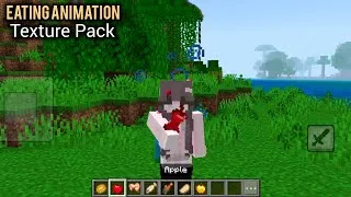 Thumbnail: Eating Animation Texture Pack for MCPE/Bedrock 😋🔥| Minecraft PE 26.0+